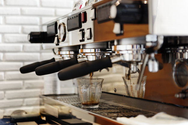 Portafilter Cafe Coffee Restaurant Prepare Machine Concept